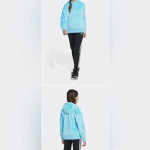 BNWT COZY FLEECE PULLOVER HOODIE Size L in Blue Bliss